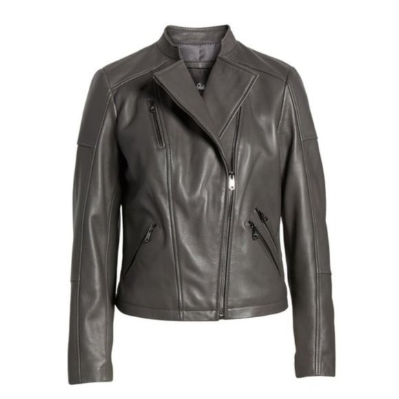 Sam Edelman Lambskin Leather Moto Jacket - Picture 1 of 11